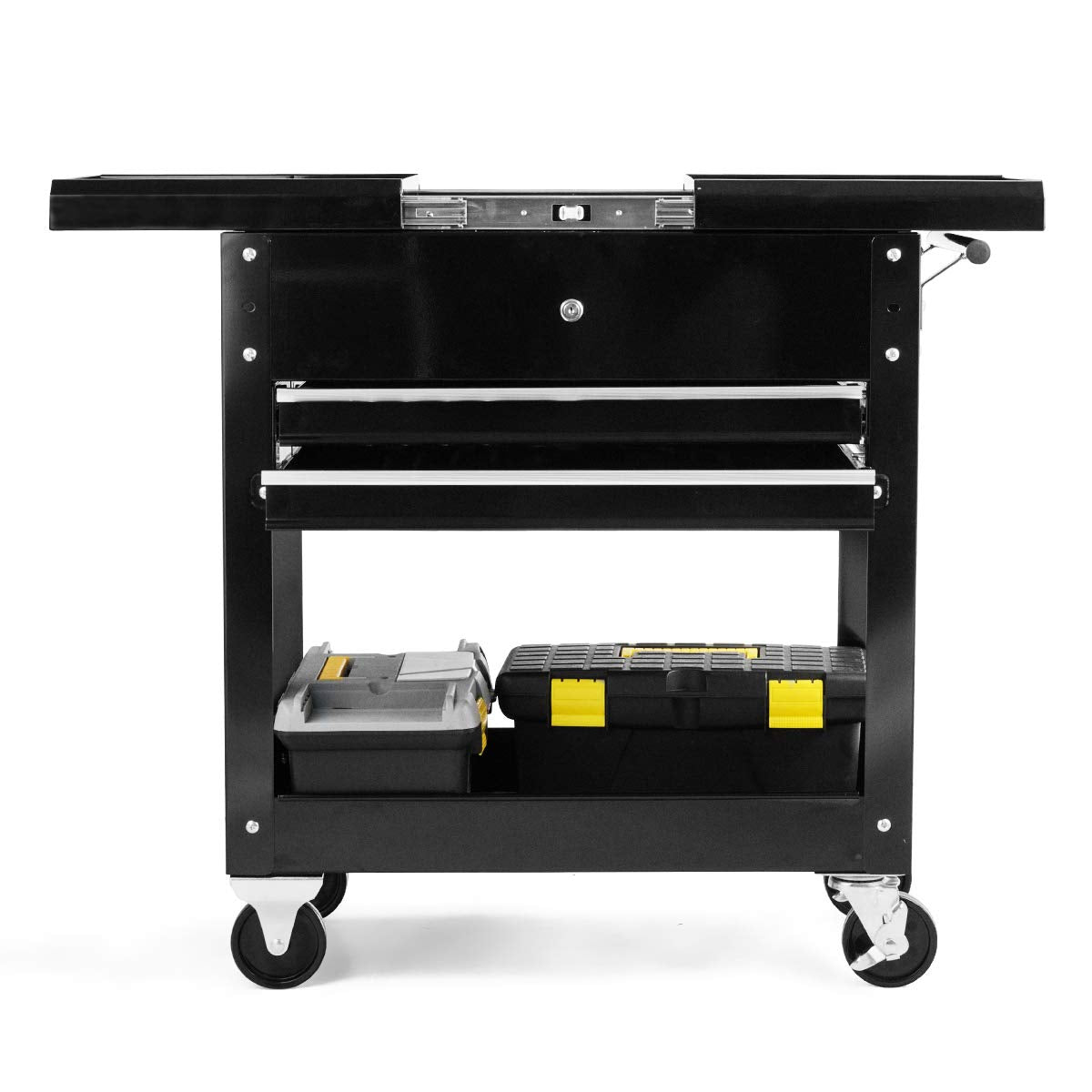 Happytools Happytool Rolling Tool Cart, Lockable Tool Chest Mechanic w/Storage Drawers & Wheels, Tool Box Organizers on Wheels for Black Happytools