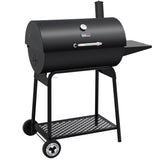 Royal Gourmet CC1830 30 Inch Barrel Charcoal Grill with Side Table, Outdoor BBQ Grill with 627 Sq. In. Cooking Space for Backyard, Patio and Parties, Black Royal Gourmet
