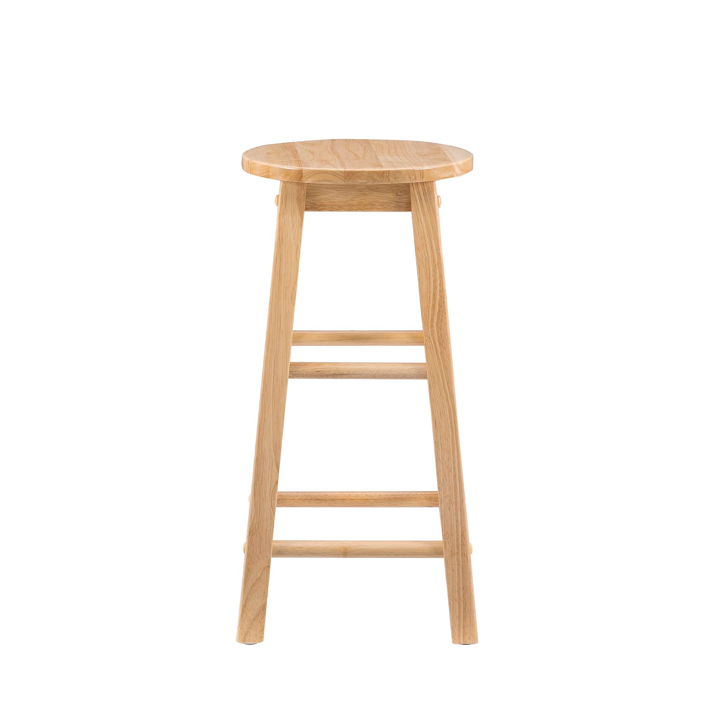 Linon Natural Barstool with Round Seat, 24-Inch - WoodArtSupply