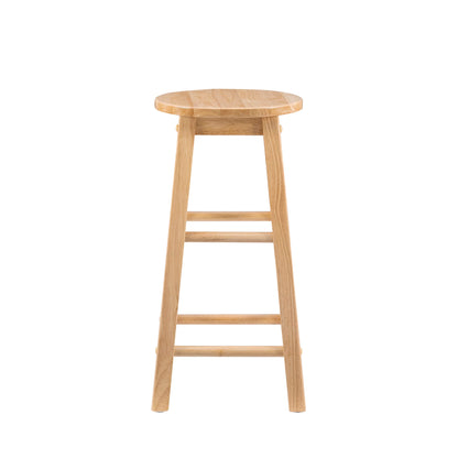 Linon Natural Barstool with Round Seat, 24-Inch - WoodArtSupply