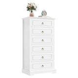 HOSTACK White Dresser for Bedroom, 52" Tall Dresser, Vertical 6 Drawer Dresser, Modern Farmhouse Chest of Drawers, Wood Closet Dresser Storage Dresser Chest for Living Room, Hallway, Entryway HOSTACK