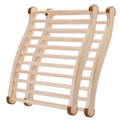 Wiiyita 2 Pack Sauna Backrest Sauna Accessories Wooden Slip-Resistant Non-Toxic Comfortable S-Shape Design Sauna Chair with Back, Sauna Accessories for Any Barrel or Infrared Sauna
