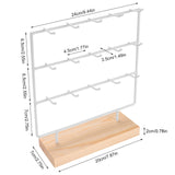 shidaishiye Earring Display Stand for Selling, Wood Earring Rack Tower Display Holder Stand (3 Tier,15 Hooks, White) shidaishiye