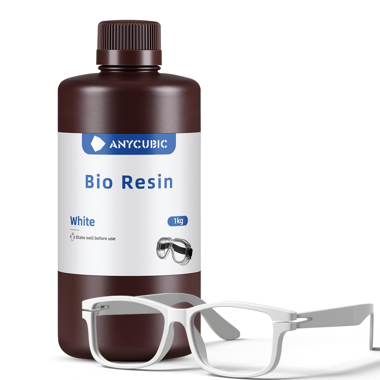 ANYCUBIC 3D Printer Resin, Odorless Standard Photopolymer Resin, High Precision and Low Viscosity, Fast UV-Curing ABS Like Resin for 8K/10K/14K LCD 3D Printing (White, 1kg) ANYCUBIC