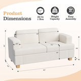 Apicizon 89'' 3-Seat Sofa Couch with Loveseat, 2 Piece Comfy Sofa Sets for Living Room, Modern Lounge Sofa Sleeper Couch for Apartment with Deep Seat, Living Room Set White Corduroy Apicizon