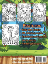 Cute Jungle Animals: Kids coloring book WoodArtSupply