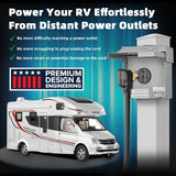 30FT 50 Amp NEMA 14-50P to 14-50R RV/EV Extension Cord - Outdoor with Grip Handle, 4 Prong, Flexible Heavy-Duty 6/3+8/1 Gauge（B2 S7