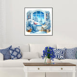 FHBUBPUP Diamond Painting Kits for Adults, winter Snow Scene Diamond Art Kits for Beginners - DIY Full Drill Round Diamond Dot Christmas Gem Art, Craft Gift Suitable for Home Wall Decoration 12×12Inch FHBUBPUP