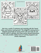 Kawaii: Relaxing Cakes and Pastries Coloring Book For Kids and Adults WoodArtSupply