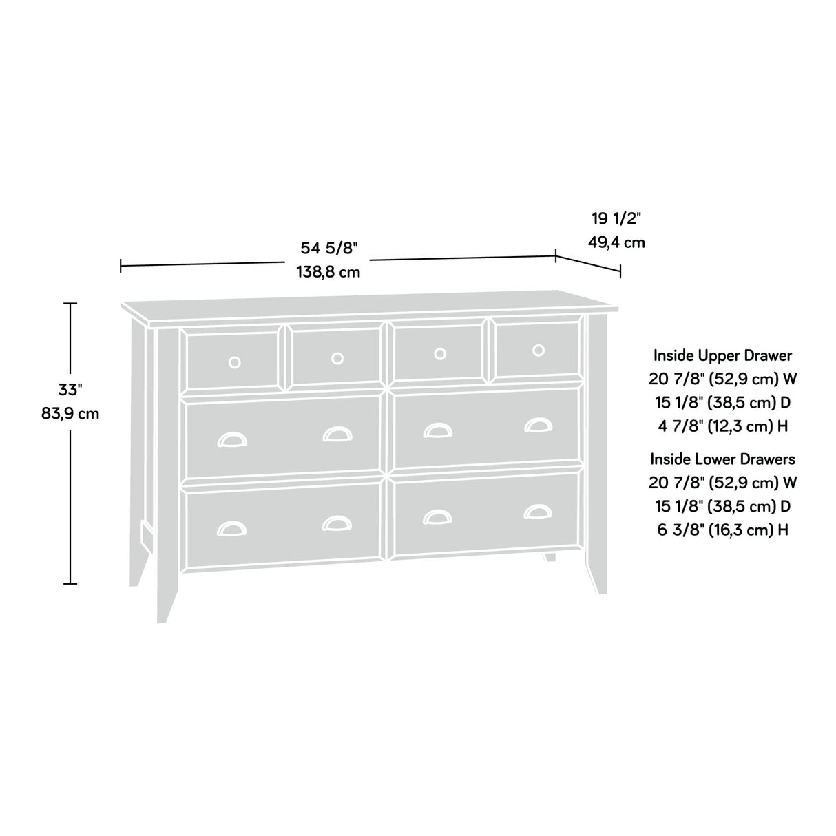 Sauder Shoal Creek Dresser, Jamocha Wood finish Sauder