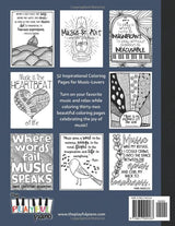 Music Quotes Coloring Book: 32 Inspirational Coloring Pages for Music-Lovers WoodArtSupply