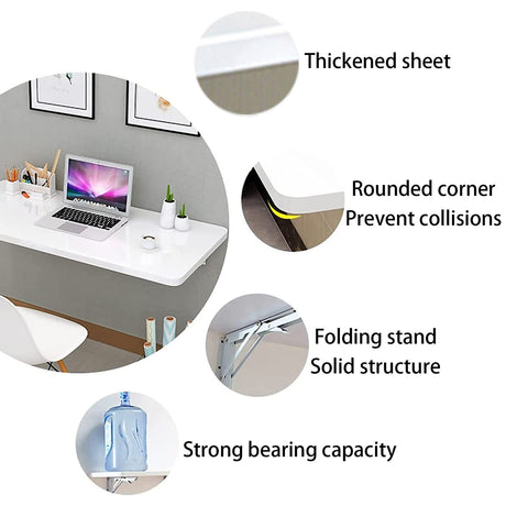 Drop Leaf Tables Fold Down Floating Desk, Wall Mounted Desk Folding Workbench, Solid Wood Mounted Floating Table, Wall Mounted Folding Table For Office Bedroom Kitchen Dining ( Color : Wood , Size : 9 KAXLDHH
