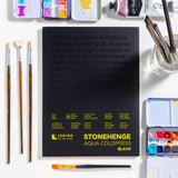 Stonehenge Aqua Black Medium Weight Pad, 140lb, Coldpress, 10 x 14 Inches, 15 Sheets for Wet and Dry Media LEGION