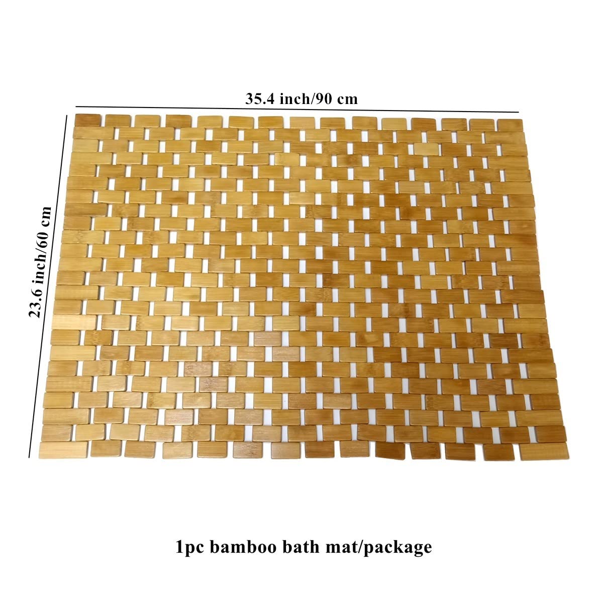 HJJKKH Bath Mat Rayon Derived from Bamboo, Non Slip and Foldable Floor Shower Bath Mat for Bathroom, Bathtub, Shower, Sauna, Hot Tub (Brown, 23.6x35.4 inches) - WoodArtSupply