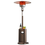 EAST OAK 48,000 BTU Patio Heater for Outdoor Use With Round Table Design, Double-Layer Stainless Steel Burner and Wheels, Outdoor Patio Heater for Home and Commercial, Bronze, 31.9" x 31.9" x 86.6" EAST OAK