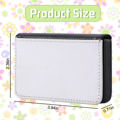 ZUYYON 2 Pcs Sublimation Blank Business Card Holder PU Leather Name Card Case Pocket Heat Transfer Blank Card Carrier Case Wallet with Magnetic Shut for Men Women