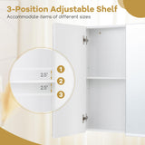 Tangkula Mirrored Medicine Cabinet, Bathroom Wall Hanging Cabinet with Double Mirrored Doors & Adjustable Shelf, Wall-Mounted Bathroom Storage Organizer, White, 24.5 x 4.5 x 25.5 Inches Tangkula