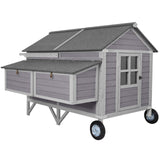 Chicken Coop Mobile Wooden Hen House with Nesting Box,Large Poultry Cage Upgrade with Strong Iron Frame,Durable & Waterproof Aivituvin