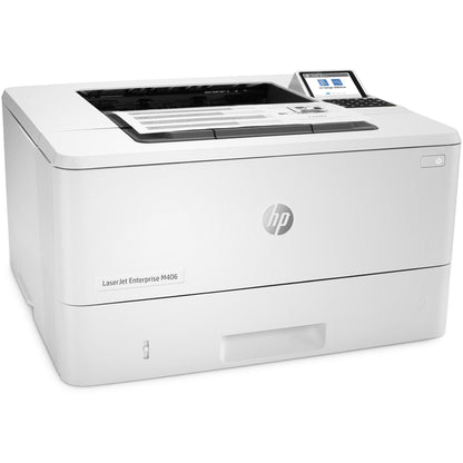 HP LaserJet Enterprise M406dn Monochrome Printer with built-in Ethernet & 2-sided printing (3PZ15A), white