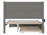 AFI NoHo Queen Platform Bed with Footboard & Twin XL Trundle in Grey AFI