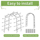 Garden Arch Trellis for Climbing Plants Outdoor Metal Trellis Wedding Arch Frame Assemble Freely 2 Sizes for Roses Vines Bridal Party Decoration, Black AngyangguoJi
