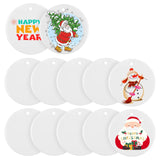 HTVRONT Ceramic Sublimation Ornament Blanks 12PCS - Sublimation Christmas Ornament Blanks Ceramic Decorations - Baby Shower Decorations Sublimation Ornaments with Red Strings (12PCS) HTVRONT