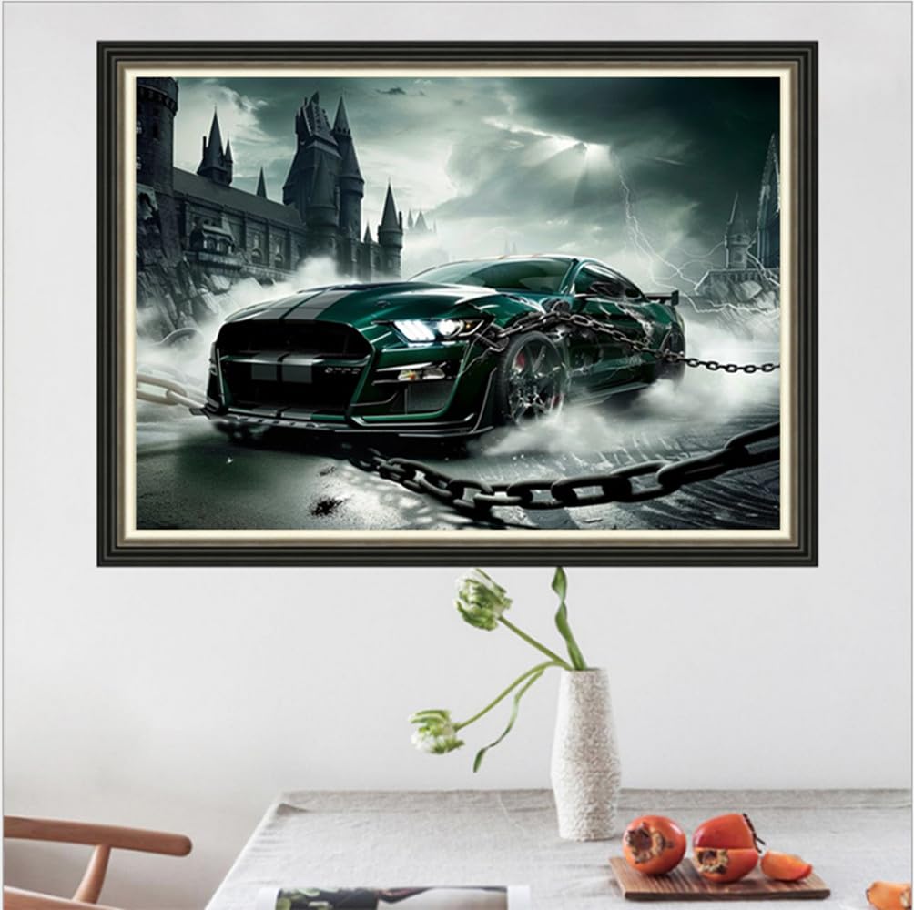 MaiYiYi Hell Racing Diamond Painting Kits, 5D Full Round Drill Sport Car Diamond Painting Art, Racing Car Paint with Gems for Adult Beginner Home Wall Decor Arts Crafts Kit (40X30CM) CooolPlus