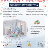Kisoy Dollhouse Miniature with Furniture Kit, DIY 3D Wooden DIY House Kit A Corner of a Small Apartment Style with Dust Cover & LED,Handmade Tiny House Toys for Kids Adults Gift (Toy Room) Kisoy