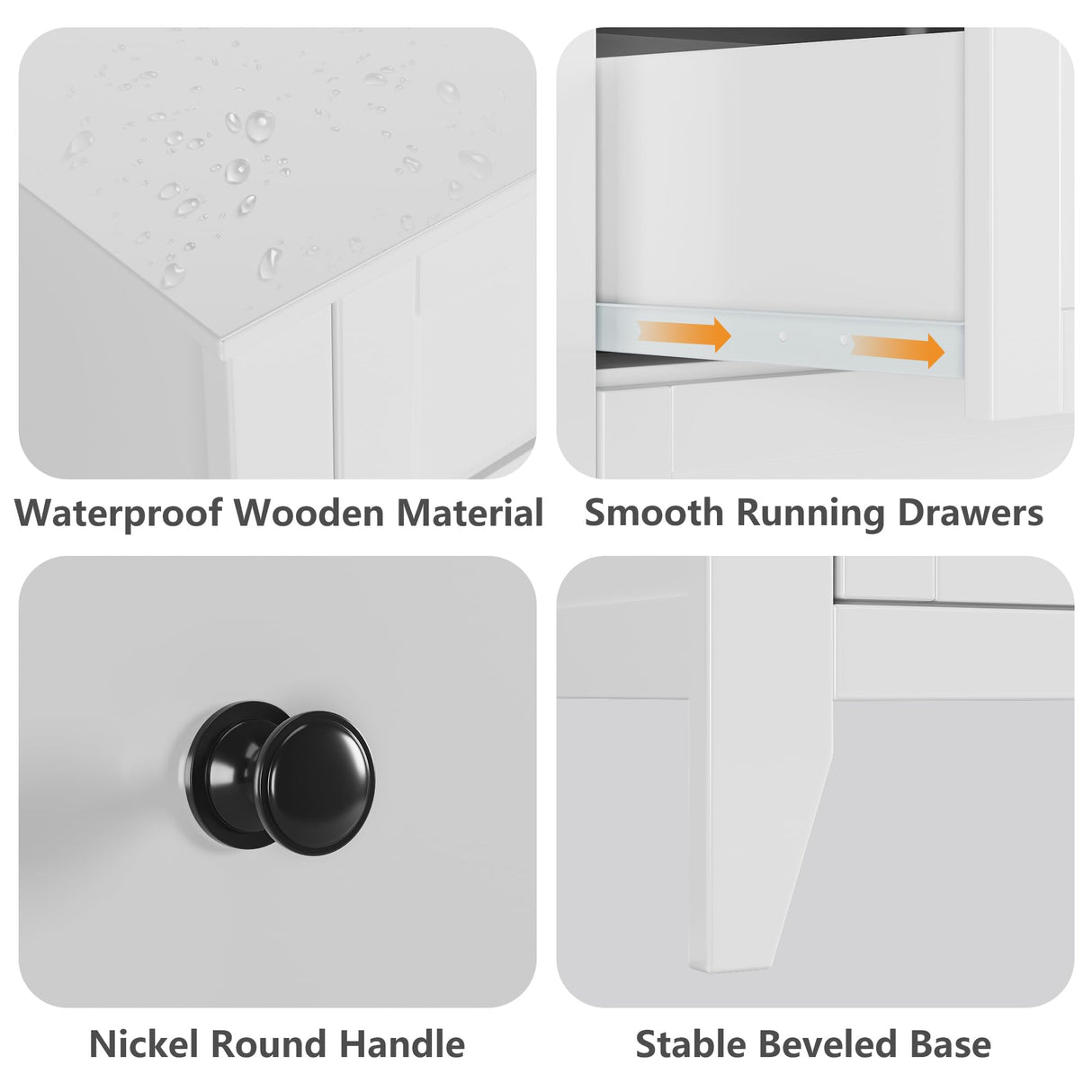 IDEALHOUSE 5 Chest of Drawer Dresser, Modern White Storage Organizer with Drawers for Bedroom, Living Room, Entryway, 42.5'' Tall IDEALHOUSE