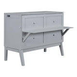 Harper & Bright Designs Full Size Murphy Bed, Full Murphy Cabinet Bed with USB Port and Removable Shelves on Each Side, Gray Harper & Bright Designs