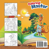 Dragons and Castle Kingdoms: 50 Epic Fantasy Coloring Pages for Kids: Amazing Dragon Adventures and Magical Castles Fun Activity Book for Children Ages 4-12 Majosta