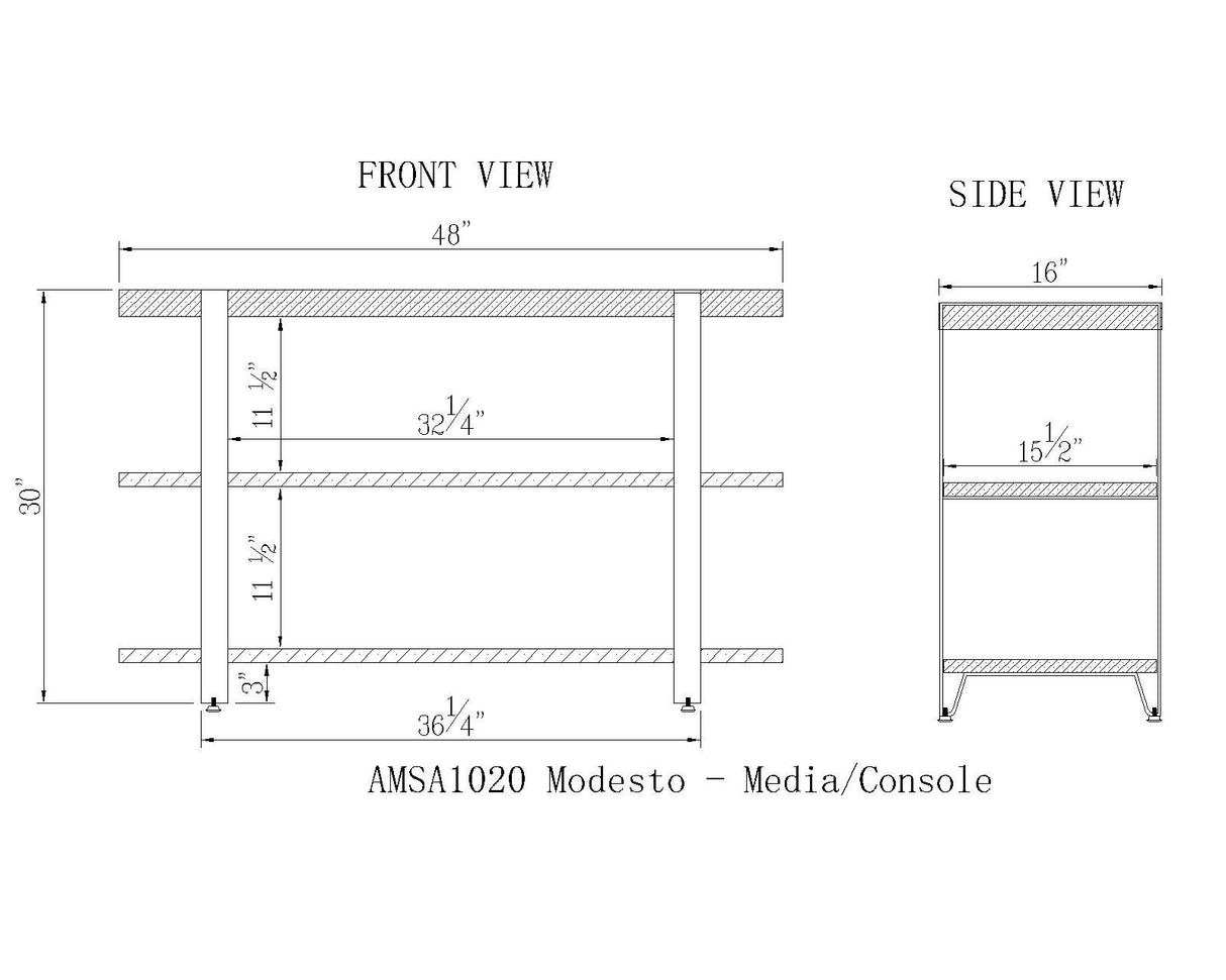 Alaterre Furniture Modesto 48" L Reclaimed Wood Media/Console Table, Natural Alaterre Furniture