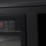 AMERLIFE Fireplace TV Stand, Wood Texture Entertainment Center with 23'' Electric Fireplace, Farmhouse Entertainment Stand Media TV Console for TVs Up to 80'', 70 inches, Black AMERLIFE