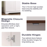 Furnify 72" Tall Kitchen Pantry, Farmhouse Pantry Storage Cabinet with Doors Organizer, Freestanding Cupboard with Adjustable Shelves, Rustic Buffet Cabinet for Kitchen, Dining Room, Bathroom, White Furnify