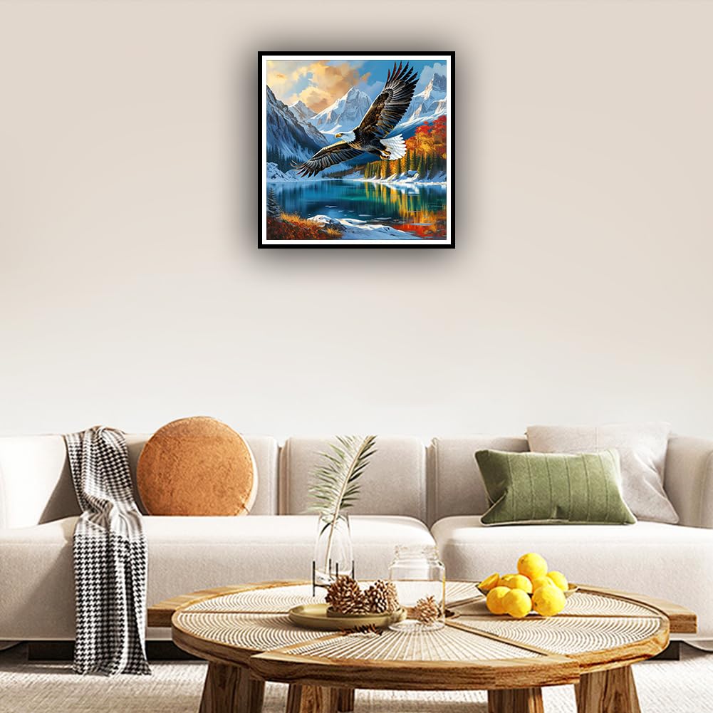 hill froeistung Eagle Diamond Art Painting Kits for Adults,Scenery Diamond Art for Beginners, 5D DIY Full Drill Round Gem Art Craft Home Wall Decor Gift 12x12 inch hill froeistung