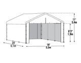 ShelterLogic SuperMax Canopy Enclosure Kit, White, 18 × 20 ft. (Frame and Canopy Sold Separately) ShelterLogic