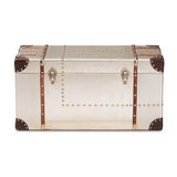 Baxton Studio Bechet Storage Trunk, Silver Baxton Studio