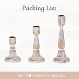 Inweder Wood Taper Candle Holders: 3Pcs Rustic Candle Holders for Candlesticks Wood Candle Holder for Home Decor Wooden Candlestick Holders for Fireplace Farmhouse Candle Holders Table Centerpiece Inweder