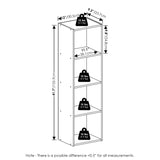 Furinno PASIR Book Shelf, 4-Tier Modern Bookshelf, Open Shelves Bookcase 9 x 12 x 42, for Living Room, Bedroom, Home Office, White Furinno