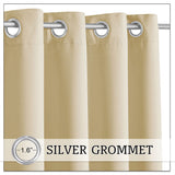 RYB HOME Outdoor Curtains for Patio - Blackout Waterproof Outside Curtains for Porch Pavilion Gazebo Weatherproof Wind Resistant, 1 Panel, 52 inches Wide x 84 inches Long, Biscotti Beige RYB HOME