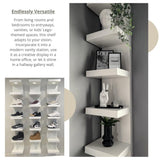 UrbanNook 7-Tier Floating Wall Shelf with LED Lights – White Modern Display Shelving Unit with Remote Control – Wall Mounted Bookshelf for Living Room, Bedroom, or Office Decor UrbanNook