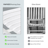 MAMIZO Wooden Rocking Chair Outdoor with High Back,Rocking Chair Indoor Oversized Easy to Assemble for Garden,Lawn, Balcony, Backyard,Porch,Wooden Rocking Chair,Porch Rocker（White） MAMIZO
