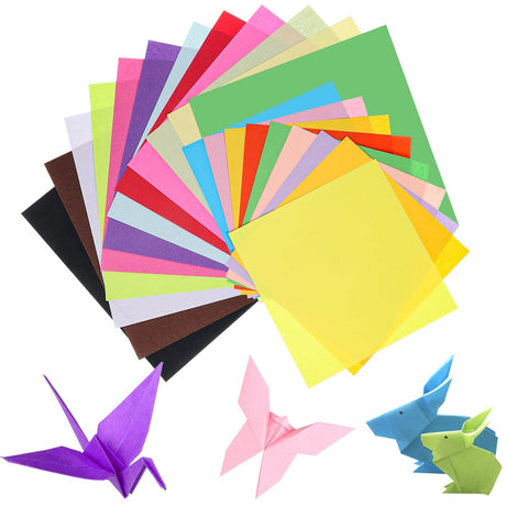 Square Origami Paper, 200 Sheets, 20 Colors Origami Kit for Kids Ages 8-12, Double Sided Colored Paper Folding Paper Origami Paper for Crafts(100 pcs of 6×6in & 100pcs of 8×8in) Prudiut