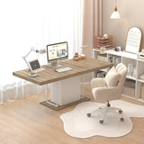 KEIKI Extendable Dining Table for 6-10 People, Dining Room Table for Gatherings, Living Meeting Room KEIKI