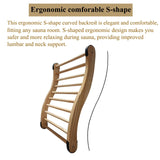 NUIBY Non-Toxic Cedar Sauna Backrest for Barrel or Infrared Sauna, with Felt Sauna Hat and Seat Pad, Anti-Slip Sauna Accessory(2 Packs) NUIBY