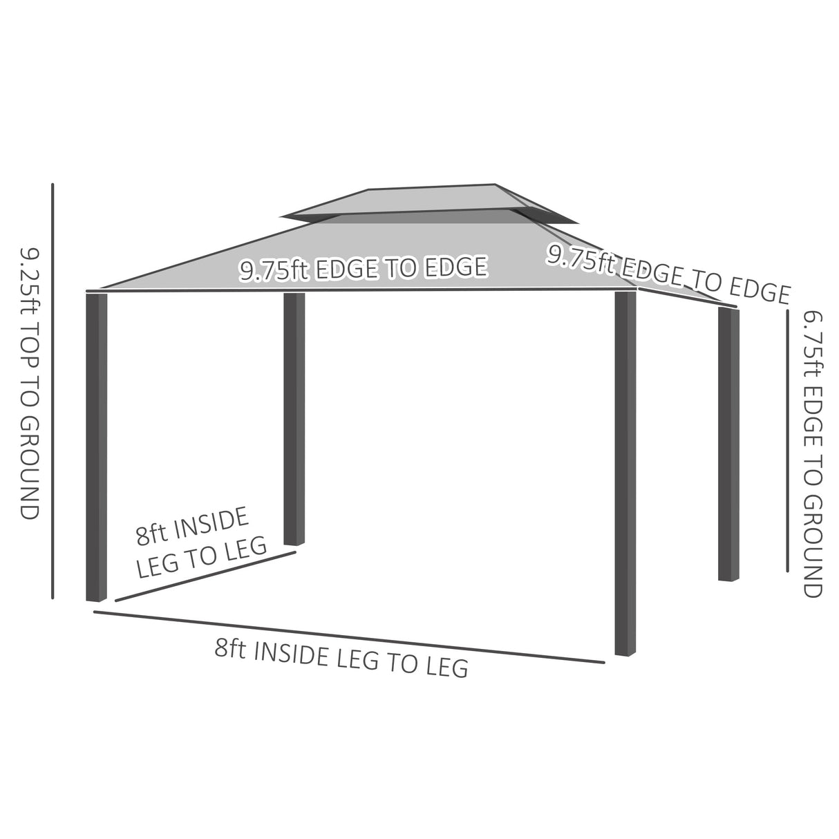 Outsunny 10' x 10' Hardtop Gazebo Canopy with Polycarbonate Roof, Aluminum Frame, Permanent Pavilion Outdoor Gazebo with Netting, for Patio, Garden, Backyard, Deck, Lawn, Black Outsunny