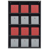 Sandusky Lee IC00461866-09 Heavy Duty Welded All Steel Cubby Storage Cabinet with 12 Sections, 46" Depth x 18" Width x 66" Height, Black Sandusky