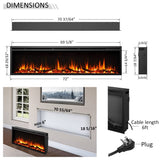 LegendFlame Austin in Wall Recessed & Wall Mounted Electric Fireplace (72") Legend Flame