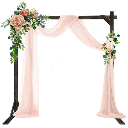 Yaseingoo 7.2FT Wooden Arch for Wedding Ceremony, Square Wood Arch Backdrop, Elegant Wooden Arch for Proposal Party,Square Wedding Arches for Outdoor Lawn Forest Wedding Decorations - WoodArtSupply