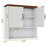 Mino Kesper Bathroom Wall Cabinet with Barn Doors, Wall Mounted Bathroom Storage Cabinet, Farmhouse Style, Adjustable Shelf, Wall Mounted, 23.6 x 7.9 x 23.9 Inches Mino Kesper